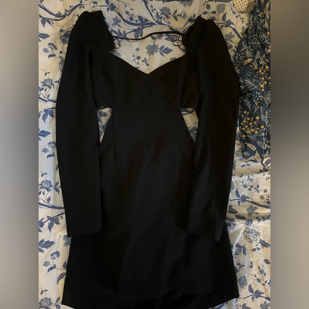 Black Dynamite long sleeve cut out dress